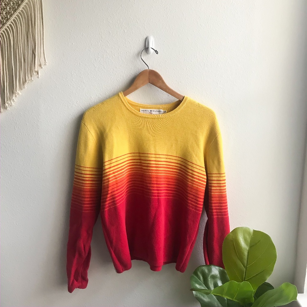 Tommy Hilfiger Vintage Stripe Sunrise Sweater Sz L